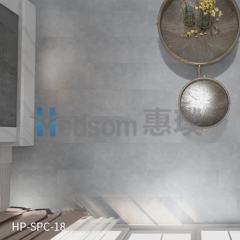 HP-SPC-18 惠璞石塑工業(yè)灰鎖扣地板溫馨舒適防潮放水防滑