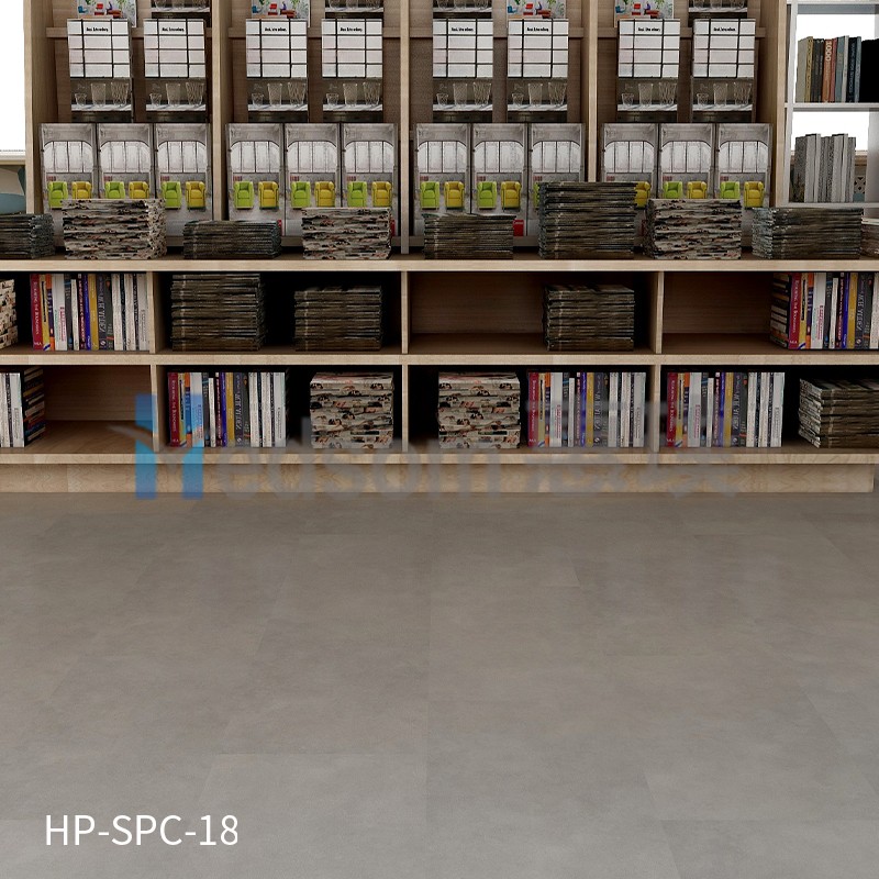 HP-SPC-18 惠璞石塑工業(yè)灰鎖扣地板溫馨舒適防潮放水防滑